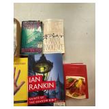 Mixed Book Lot 7 Novels & Cookbook Ian Rankin Nora Roberts w Tote
