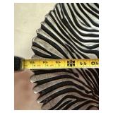 Modern Zebra Pattern Cast Aluminum Decorative Bowl 14in Silver Black