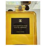 Chanel Themed Framed Perfume Bottle Quote Wall Art Print 12 x 18