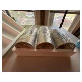 By Valerie Set of 3 Illuminated Starry Night Hurricanes Gold Tone