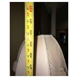 Vintage Figural Table Lamp Pink Pleated Fringe Shade Ornate Base 30in