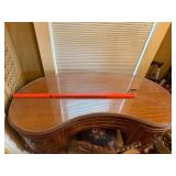 Vintage French Provincial Vanity Desk & Chair w Glass Top, 42in