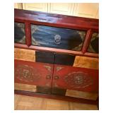 Pier 1 Imports Alston TV Stand Buffet Sideboard Cabinet Red Black