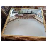 Giltwood Coffee Table with Glass Top and Ornate Carvings