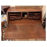 Antique Secretary Desk with Drop-Front, Interior Cubby & 6 Drawers