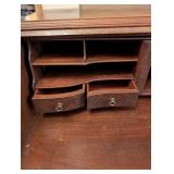 Antique Secretary Desk with Drop-Front, Interior Cubby & 6 Drawers