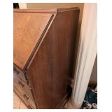 Antique Secretary Desk with Drop-Front, Interior Cubby & 6 Drawers