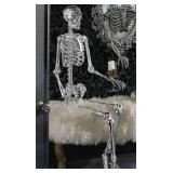 Grandin Road Chrome Skeleton 5 Ft Halloween Decor Boxed 141057