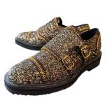 CL - Giuseppe Zanotti Design Glitter Loafers - Black & Gold Glitter - Made in Italy - Size 37.5