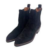 DB - Coach Bowery Chelsea Boots - Black Suede with Tea Rose Cutout Pattern - Size 7