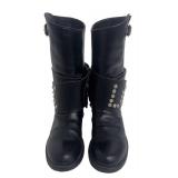 DB - Dolce & Gabbana Studded Buckle Boots - Size EU 36 1/2 / Black Dolce & Gabbana Leather Motorcycle Boots