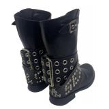 DB - Dolce & Gabbana Studded Buckle Boots - Size EU 36 1/2 / Black Dolce & Gabbana Leather Motorcycle Boots