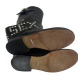 DB - Dolce & Gabbana Studded Buckle Boots - Size EU 36 1/2 / Black Dolce & Gabbana Leather Motorcycle Boots