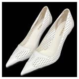DB - Prada Perforated White Leather Pumps - Size 37 1/2
