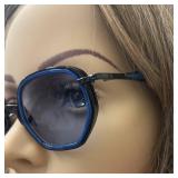 DB - Sabyasachi x Morgenthal Fredericks Prescription Sunglasses - Blue Frame, Mirrored Lenses