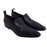 DB - Dries Van Noten Black Leather Slip-On Loafers Size EU 37 1/2
