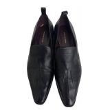 DB - Dries Van Noten Black Leather Slip-On Loafers Size EU 37 1/2