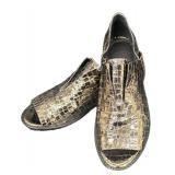 DB - Zero+ Maria Cornejo Metallic Snakeskin Peep-Toe Loafers - Size 37