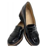 Naturalizer Women's Black Patent Leather Kiltie Tassel Platform Loafers
