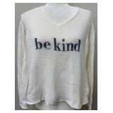 Wooden Ships Be Kind Knit Sweater - White, 50% Cotton 40% Acrylic - Bali Made
