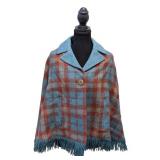 Vintage Andrew Stewart Wool Plaid Cape Jacket