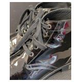 Chanel Black Patent Leather Steel Toe Ankle Boots Size 7.5