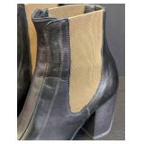 Dries Van Noten Black Leather Ankle Boots Size 7.5