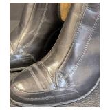 Dries Van Noten Black Leather Ankle Boots Size 7.5