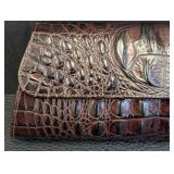 Jalda Brown Croc-Embossed Leather Clutch