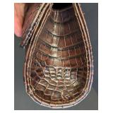 Jalda Brown Croc-Embossed Leather Clutch