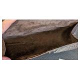 Jalda Brown Croc-Embossed Leather Clutch