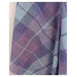 Plaid Wool Wrap Scarf in Purple, Blue & Mint