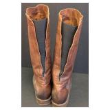 Vic Matie Brown Leather Boots Women's Size 7.5