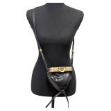 Dries Van Noten Black Leather Crossbody Purse