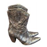 Ororo Woven Leather Western Boots Size 7