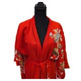 Vintage Silk Kimono Floral Robe