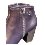 Dries Van Noten Purple Leather Ankle Boots Size 7.5