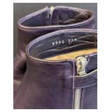 Dries Van Noten Purple Leather Ankle Boots Size 7.5