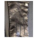 Coach Black Leather Cashmere Lined Women's Gloves Size 6.5