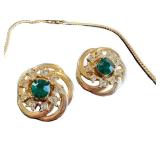 Beautiful Vintage Costume Jewelry Necklace & Screw-Back Earrings Set