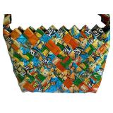 Recycled Candy Wrapper Woven Zipper Handbag