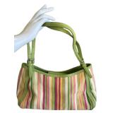 Fossil 75082 Striped Twill Canvas Hobo Bag