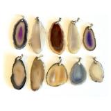 Sliced Agate Pendants (Lot of 10)