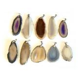 Sliced Agate Pendants (Lot of 10)