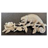 JJ Iguana & Frog Brooch, Turtle Brooch (Lot of 2)