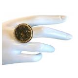 1971 India 20 Paise Lotus Coin Ring in Sterling Silver