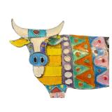 Sterling Enamel Cow Brooch