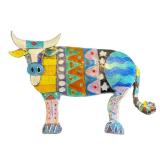 Sterling Enamel Cow Brooch