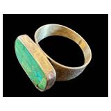 Sterling Silver Turquoise Mosaic Ring Size 11.75