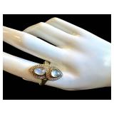 Sterling Silver Moonstone Ring Size 10